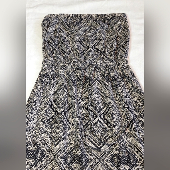 Mossimo Strapless Mini Dress or Cover-up Tribal Aztec Drawstring Black SMALL - Picture 3 of 11